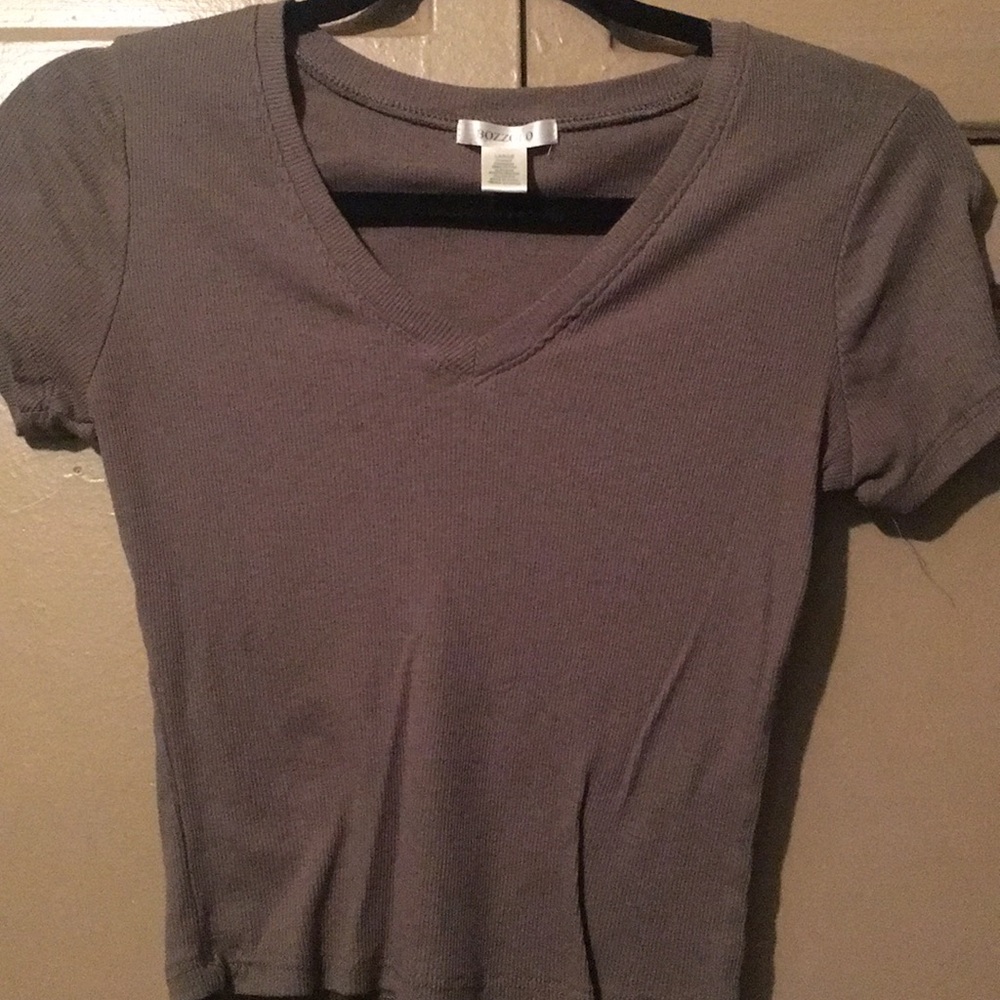 Cropped army green top